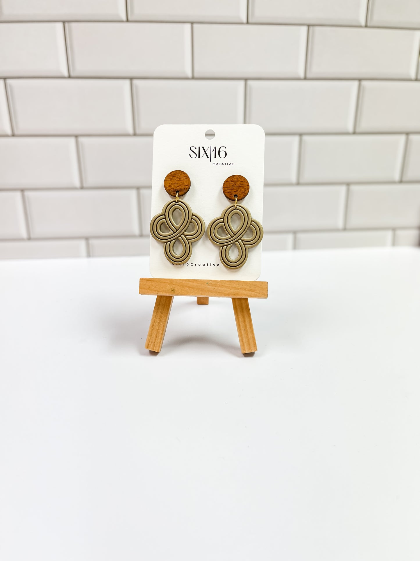 Gold Cross Polymer Clay Earrings