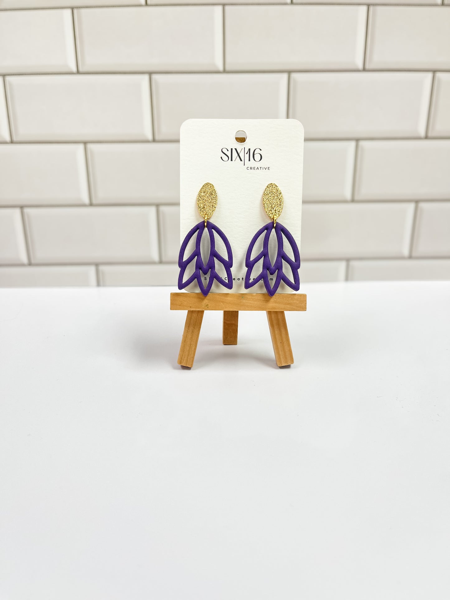 Purple Clay Earrings