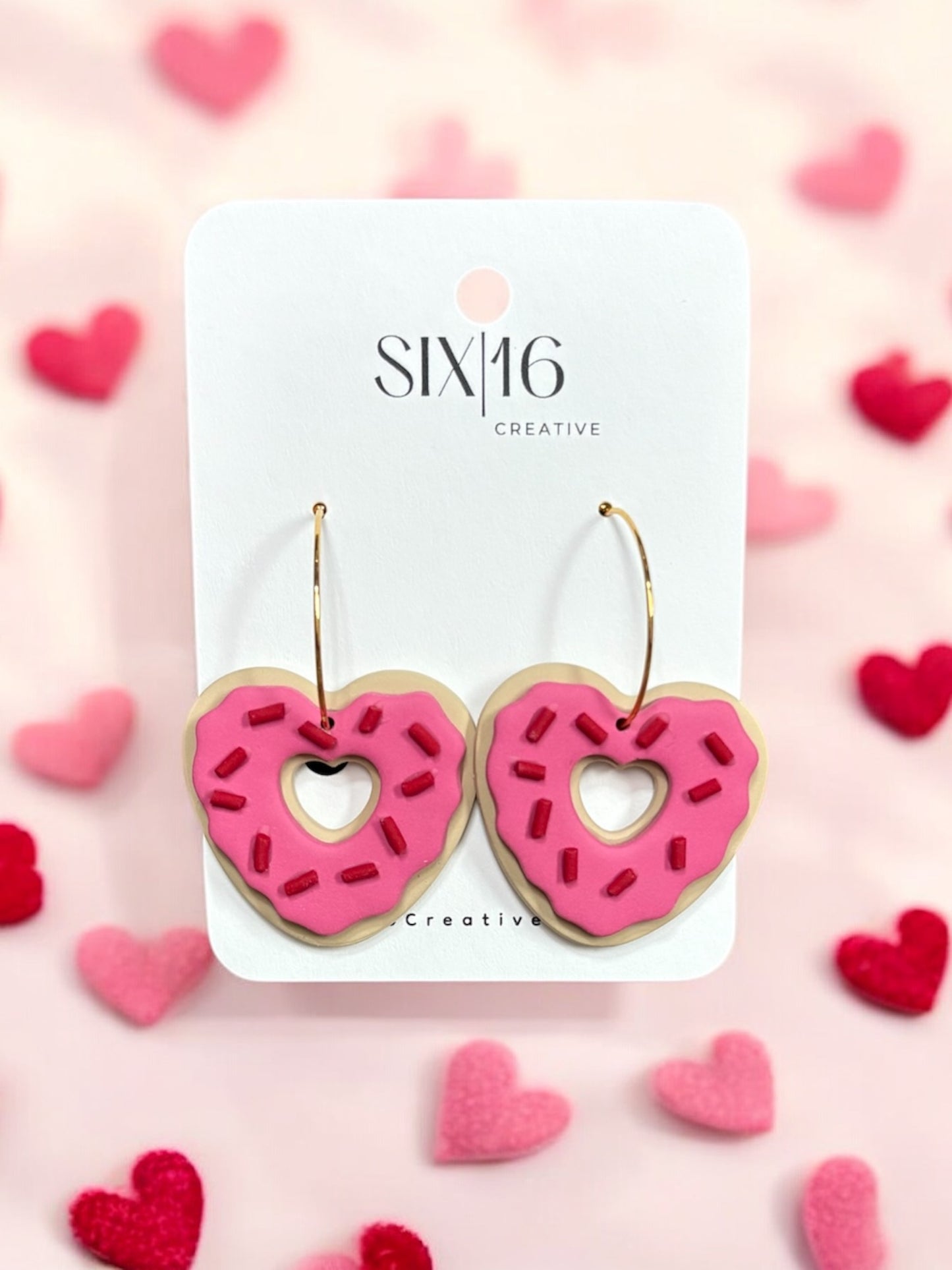 Heart Donut Clay Earrings