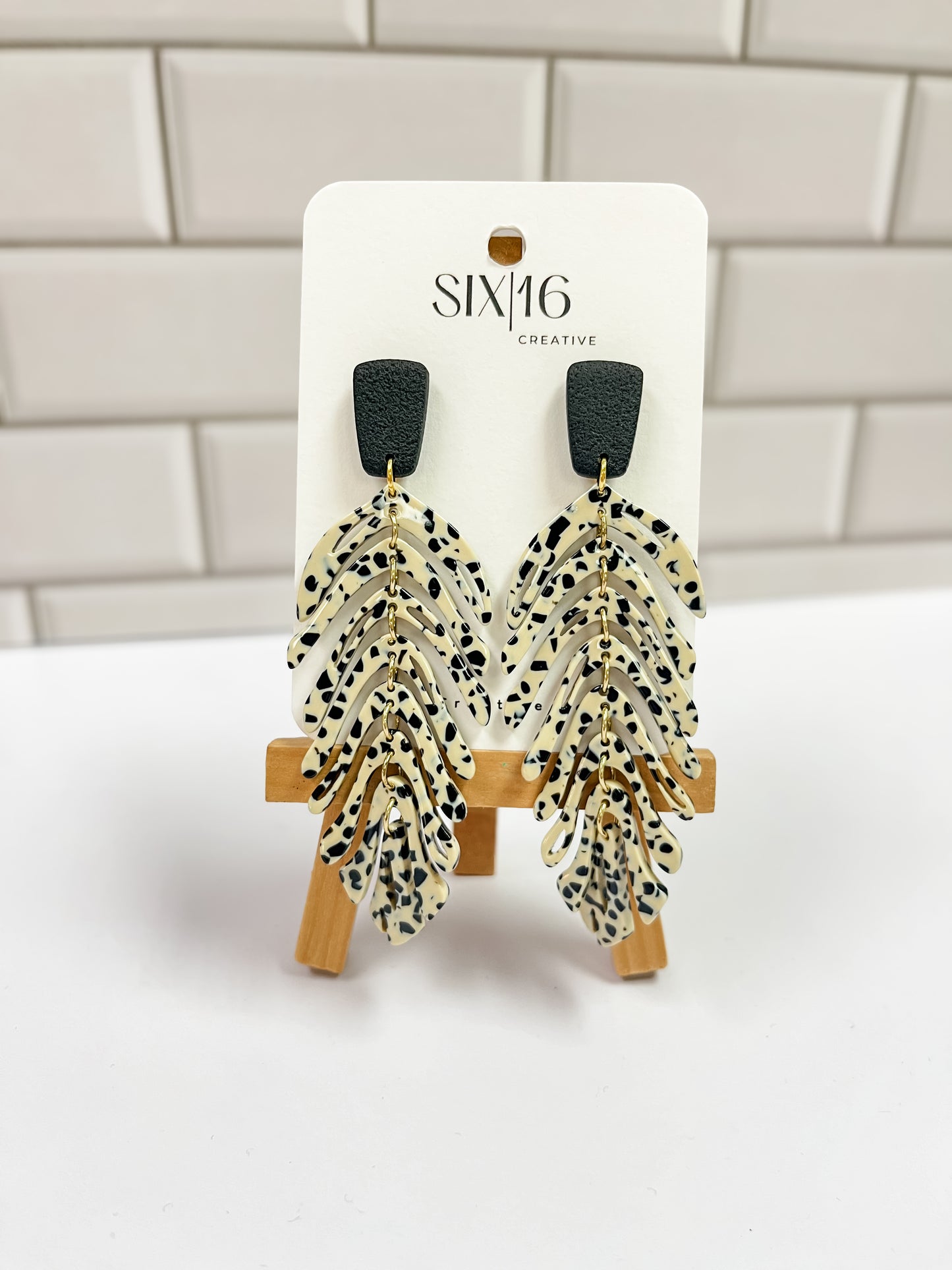 Tortoise Shell Polymer Clay Earrings