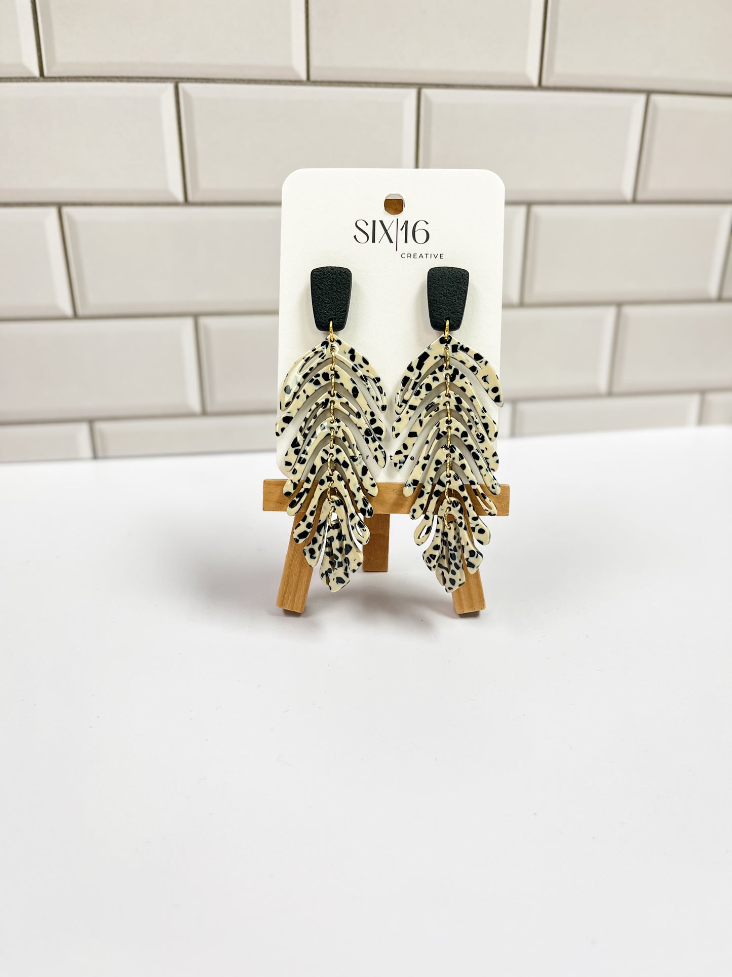 Tortoise Shell Polymer Clay Earrings