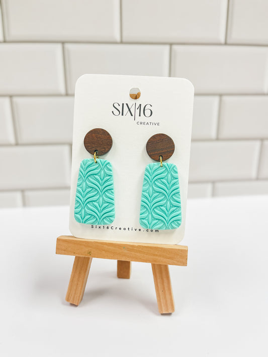 Mint Green Clay Earrings