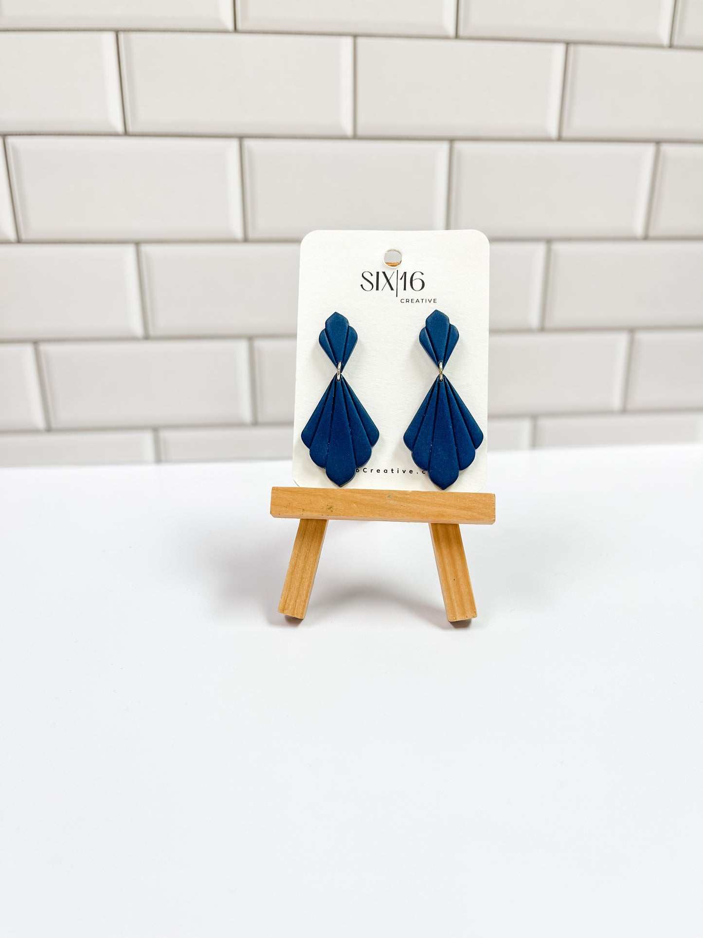 Navy 2 Piece Polymer Clay Earrings