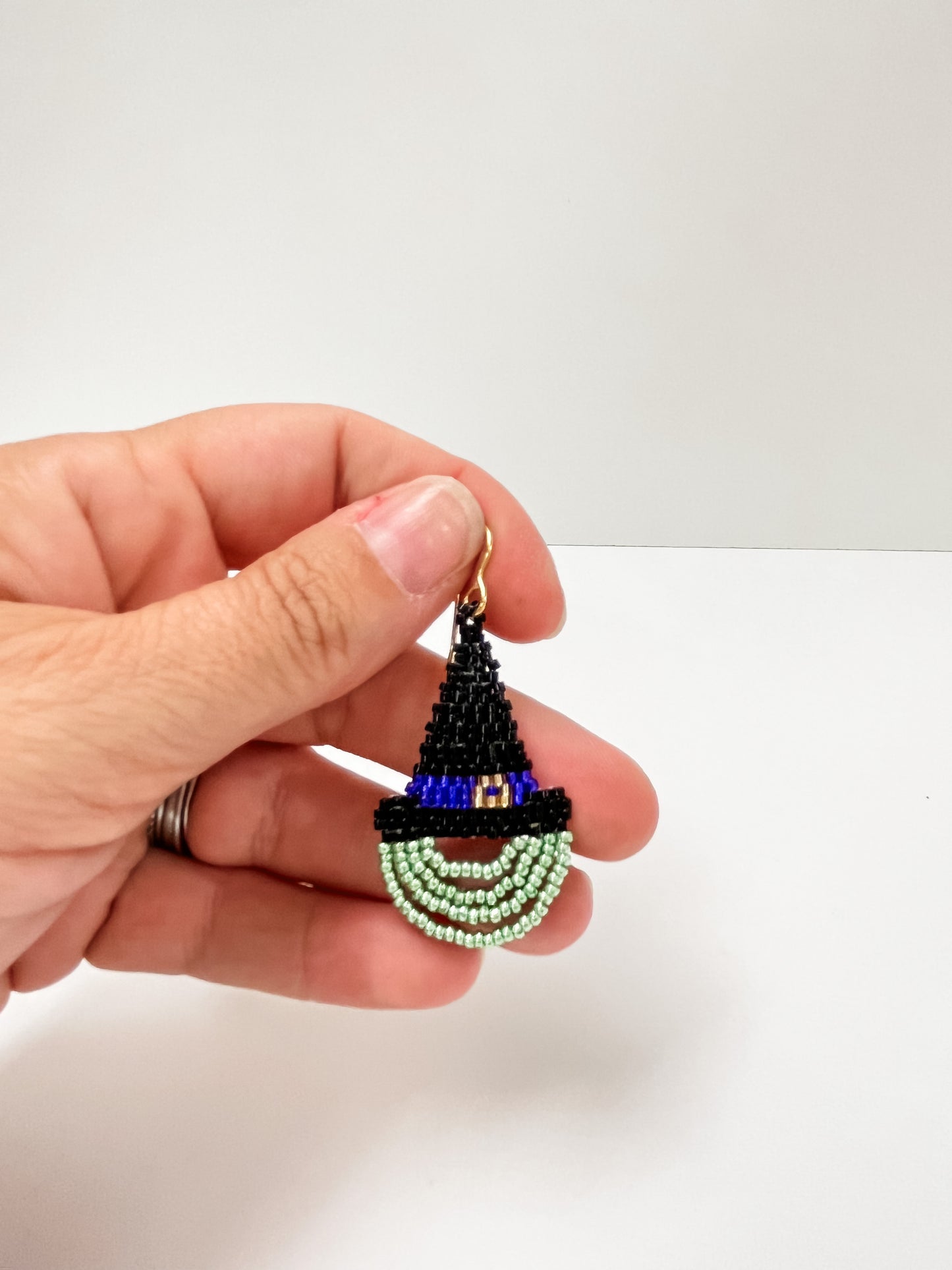 Witch Hat Beaded Earrings