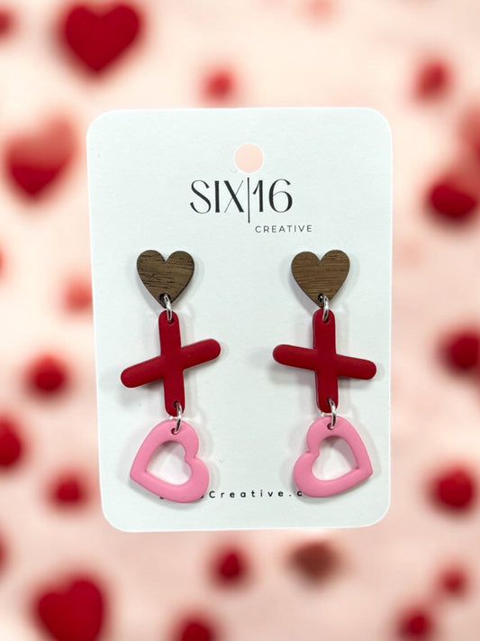 X and O Clay Earrings