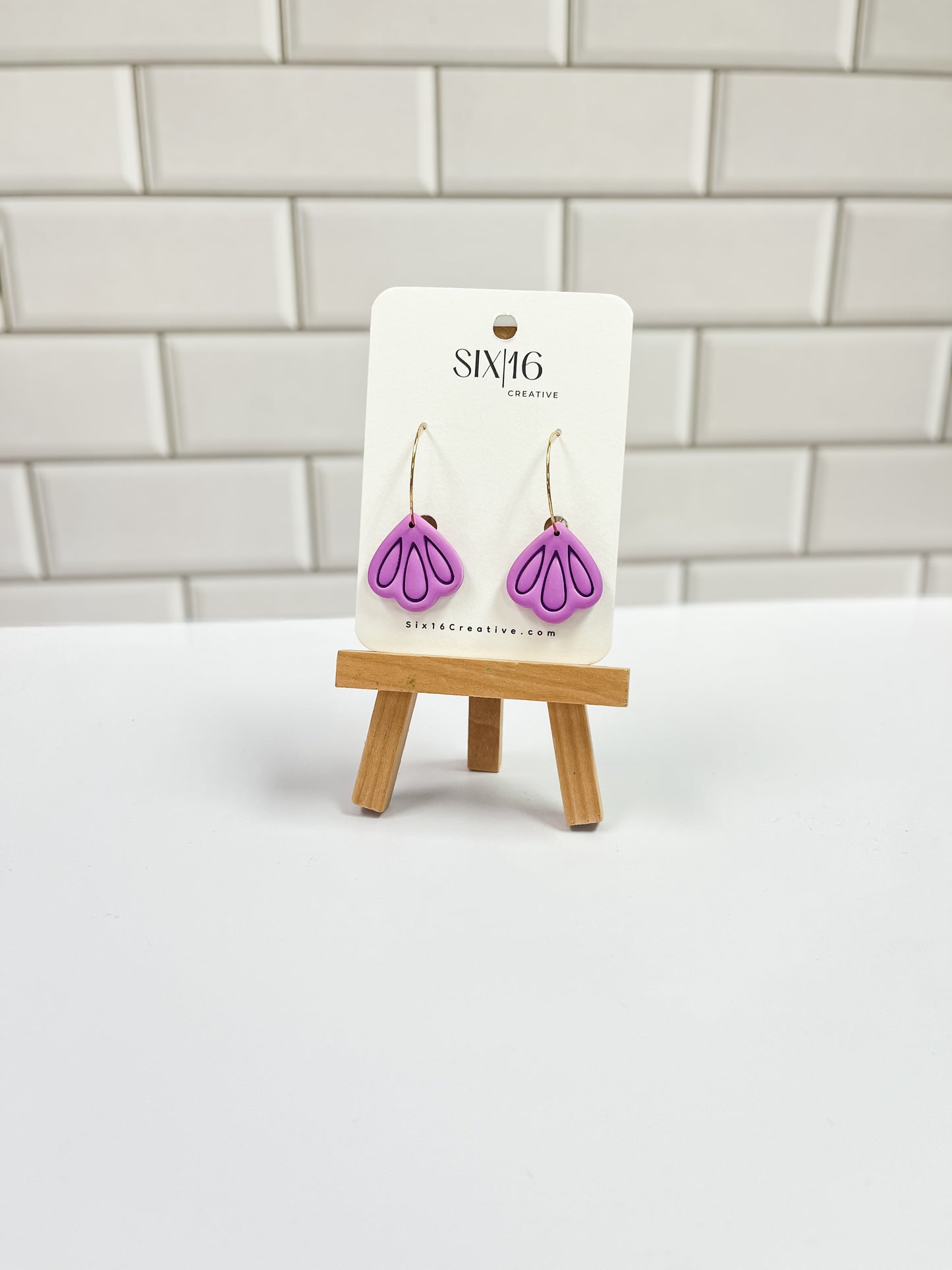 Purple Butterfly Wing Clay Earrings