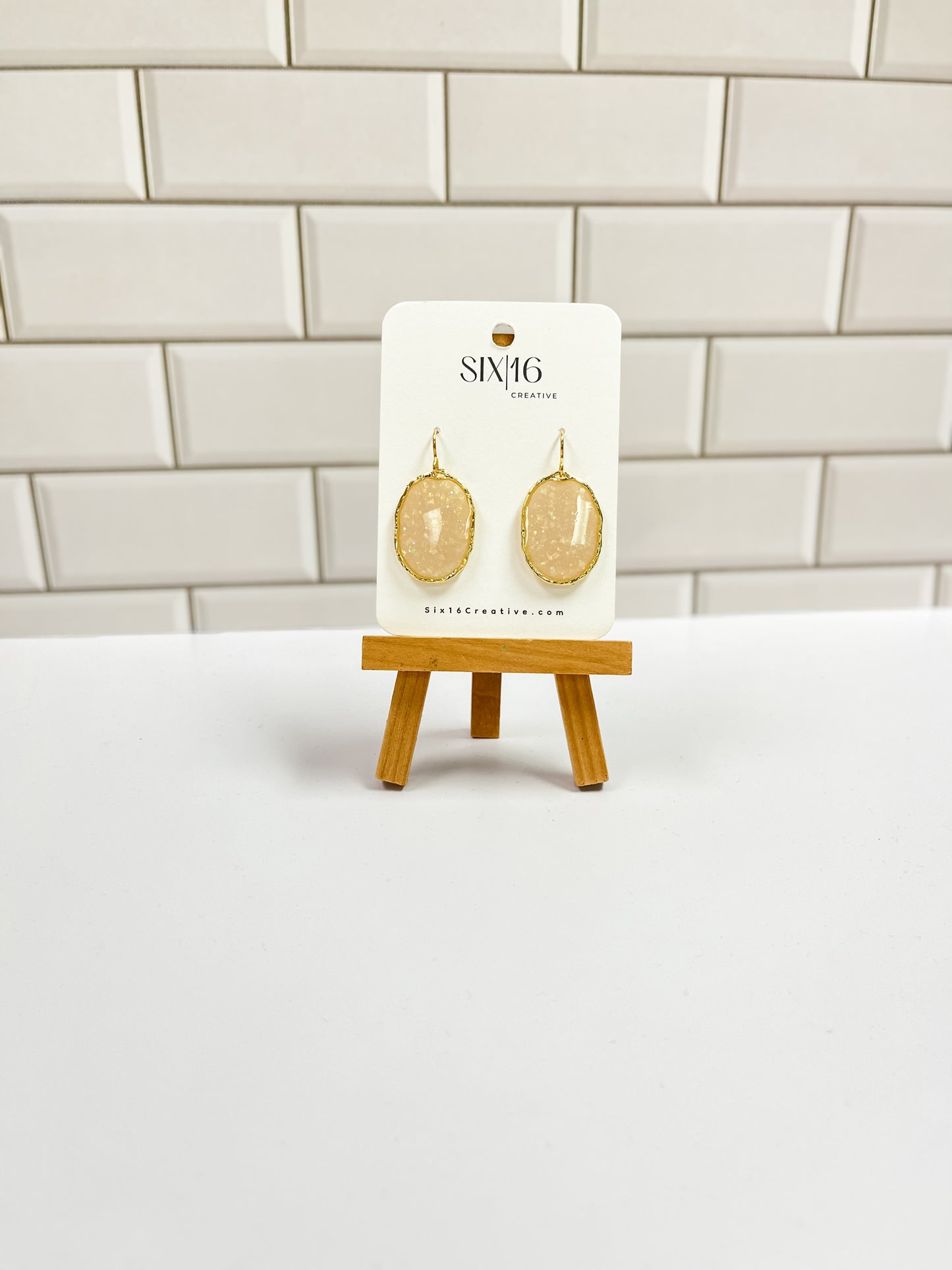 Opal Oval Clay Earrings