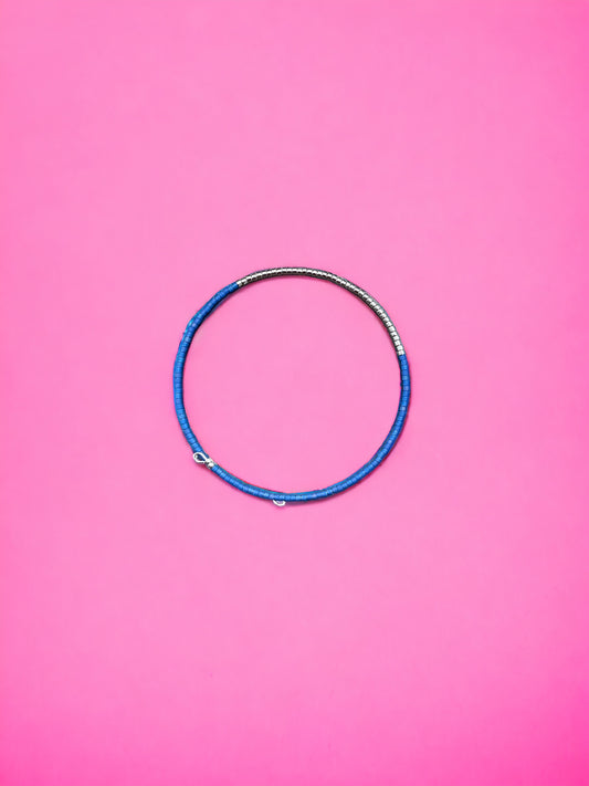 Matte Blue Beaded Bracelet