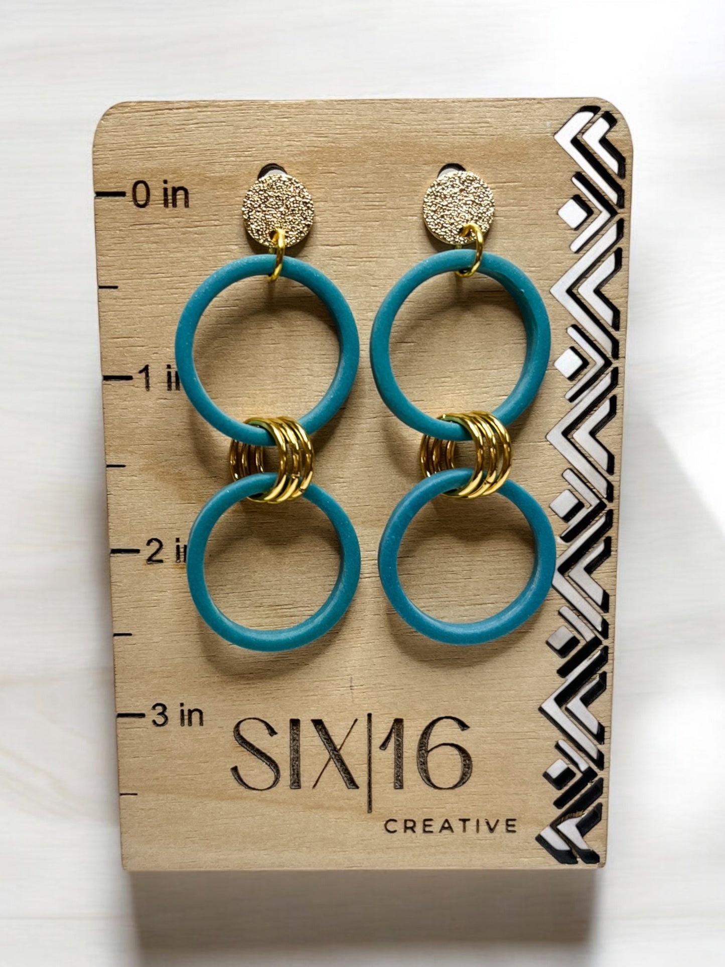 Sea Foam Circle Polymer Clay Earrings