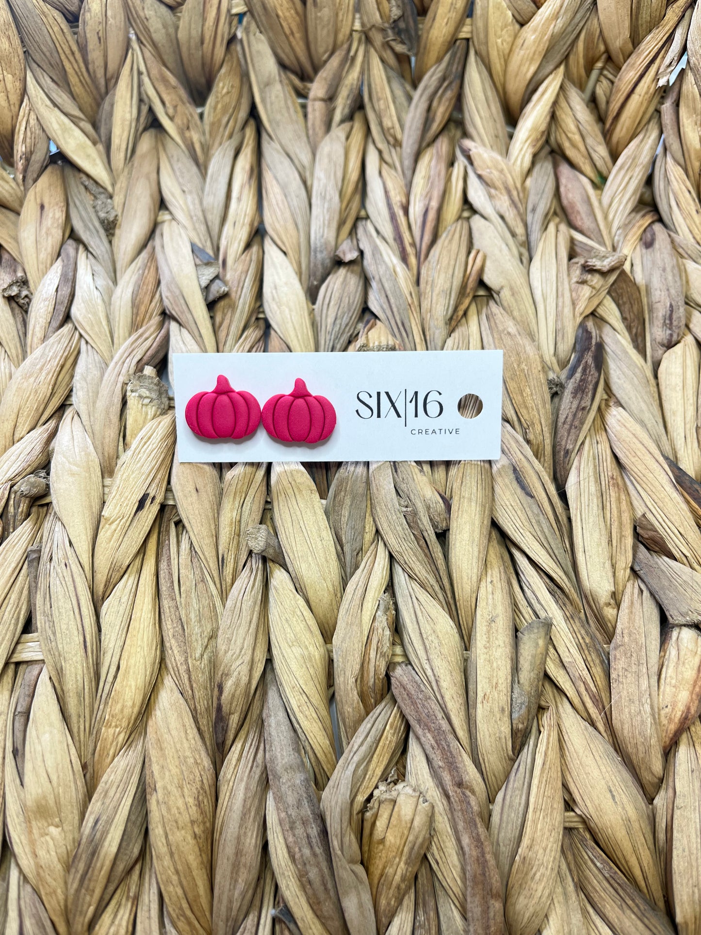Pumpkin Stud Clay Earrings