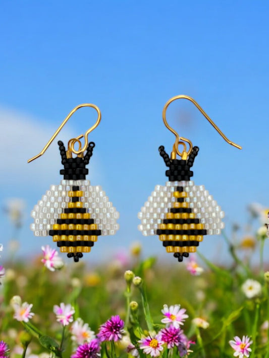 Bumble Bee Beaded Earrings