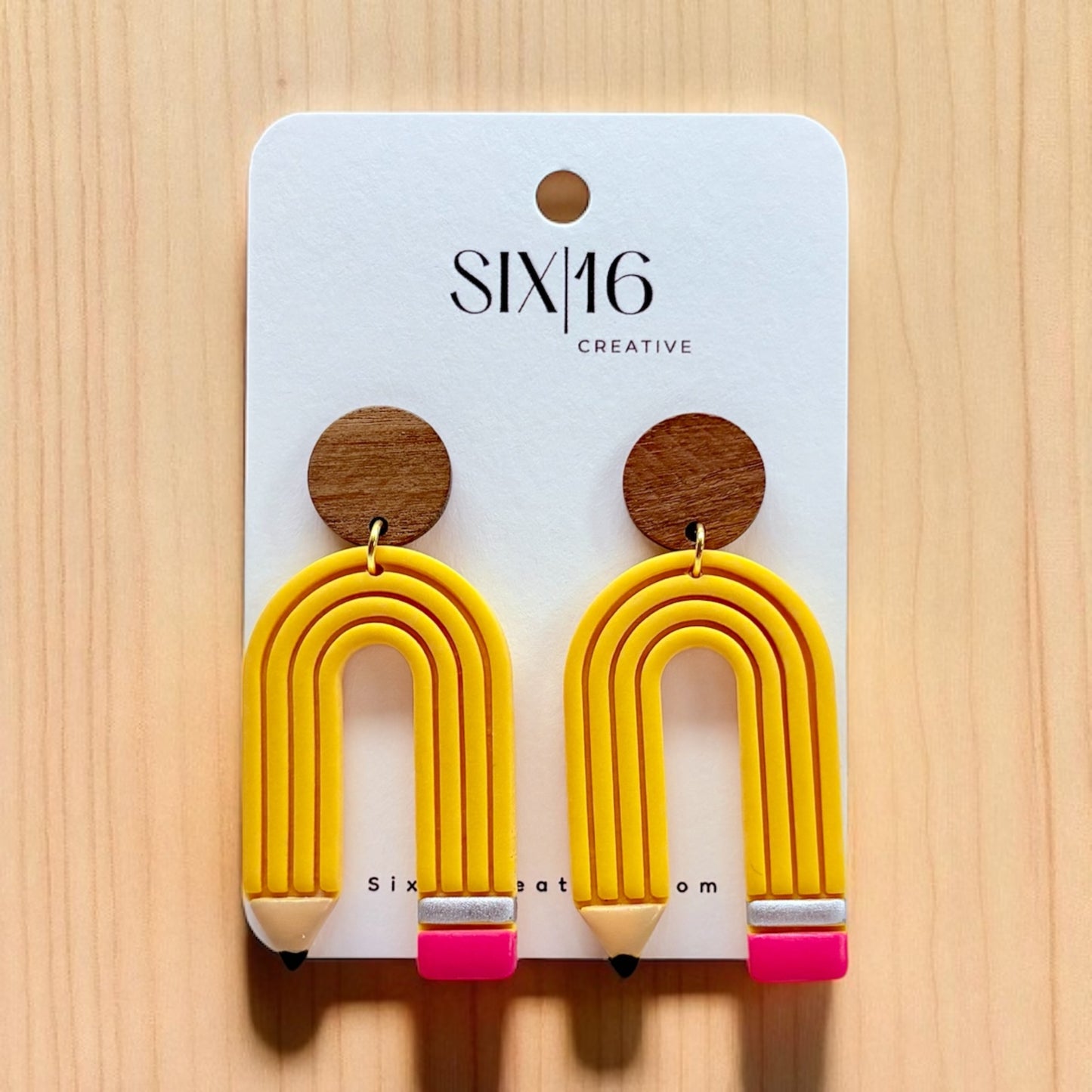 Pencil Arch Clay Earrings