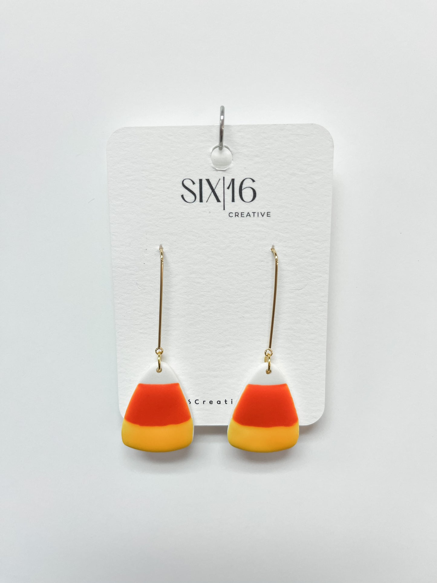 Candy Corn Clay Earrings