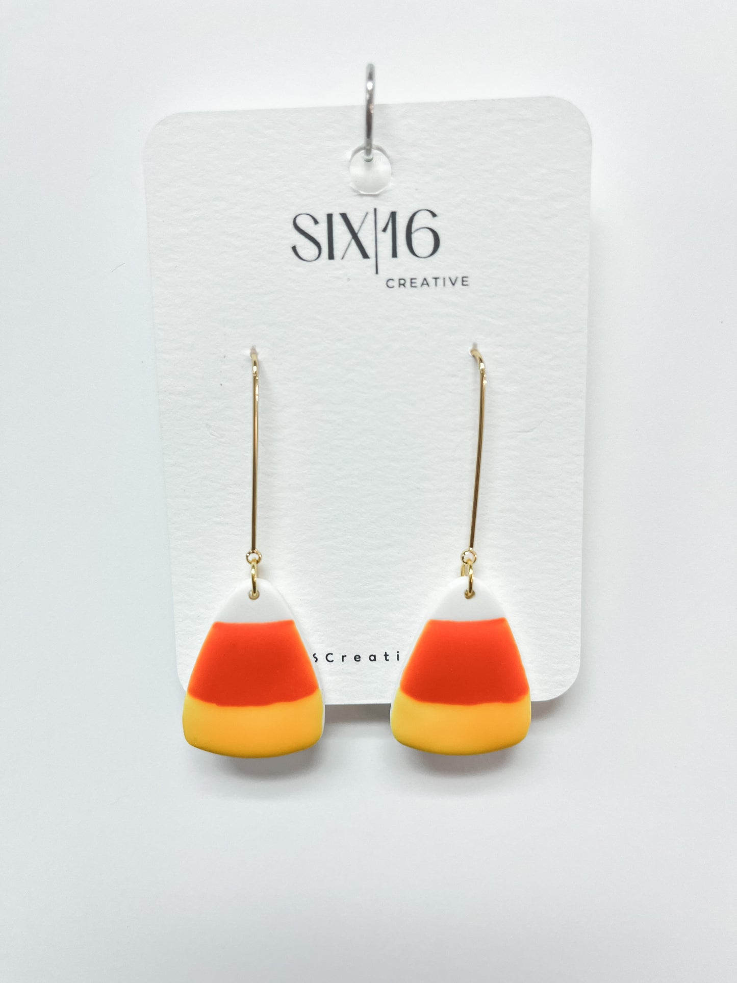 Candy Corn Clay Earrings