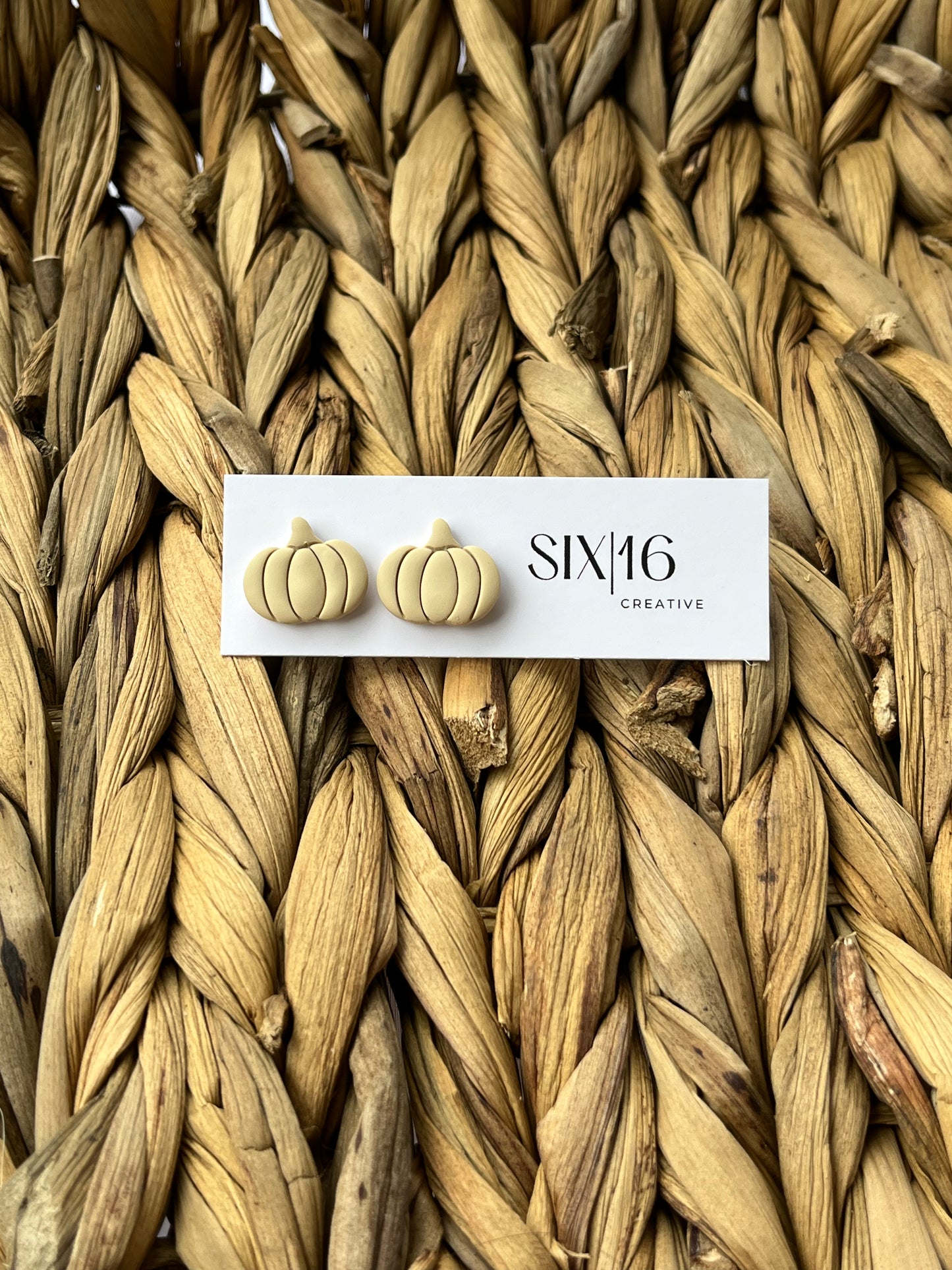 Pumpkin Stud Clay Earrings