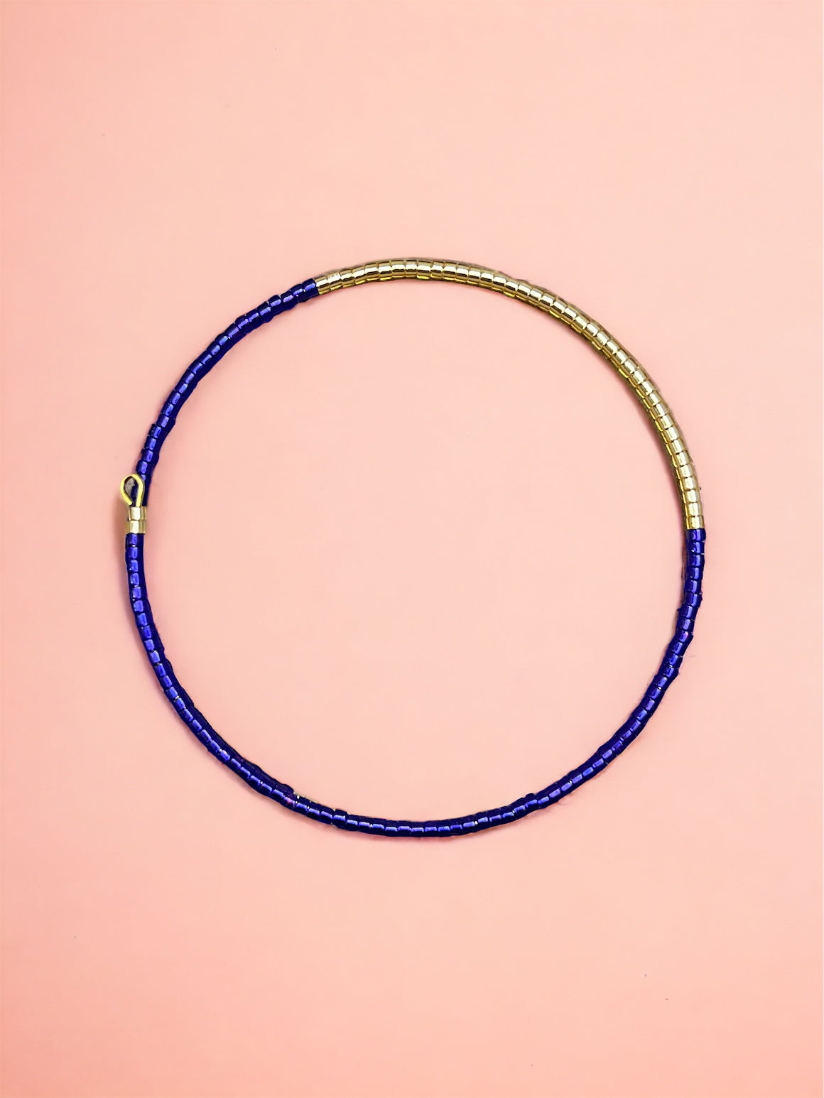 Purple and Gold Beaded Bracelet