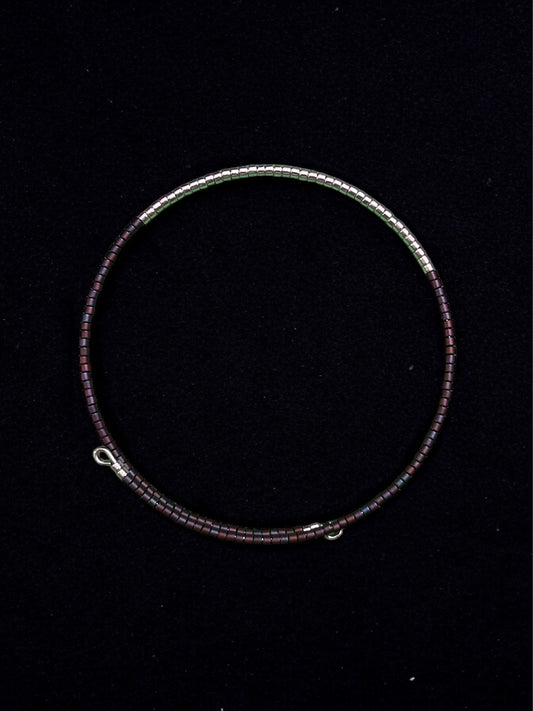 Red and Silver Beaded Bracelet