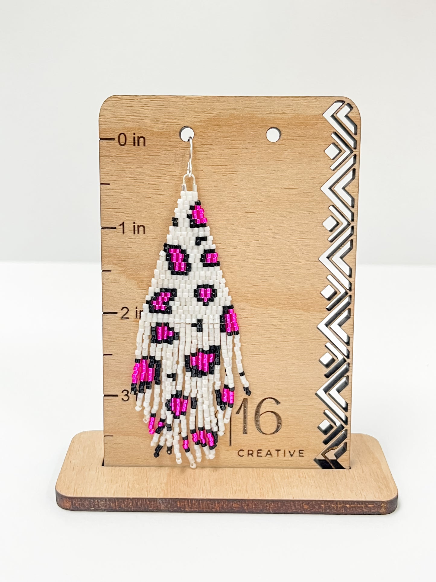 Hot Pink Leopard Beaded Earrings