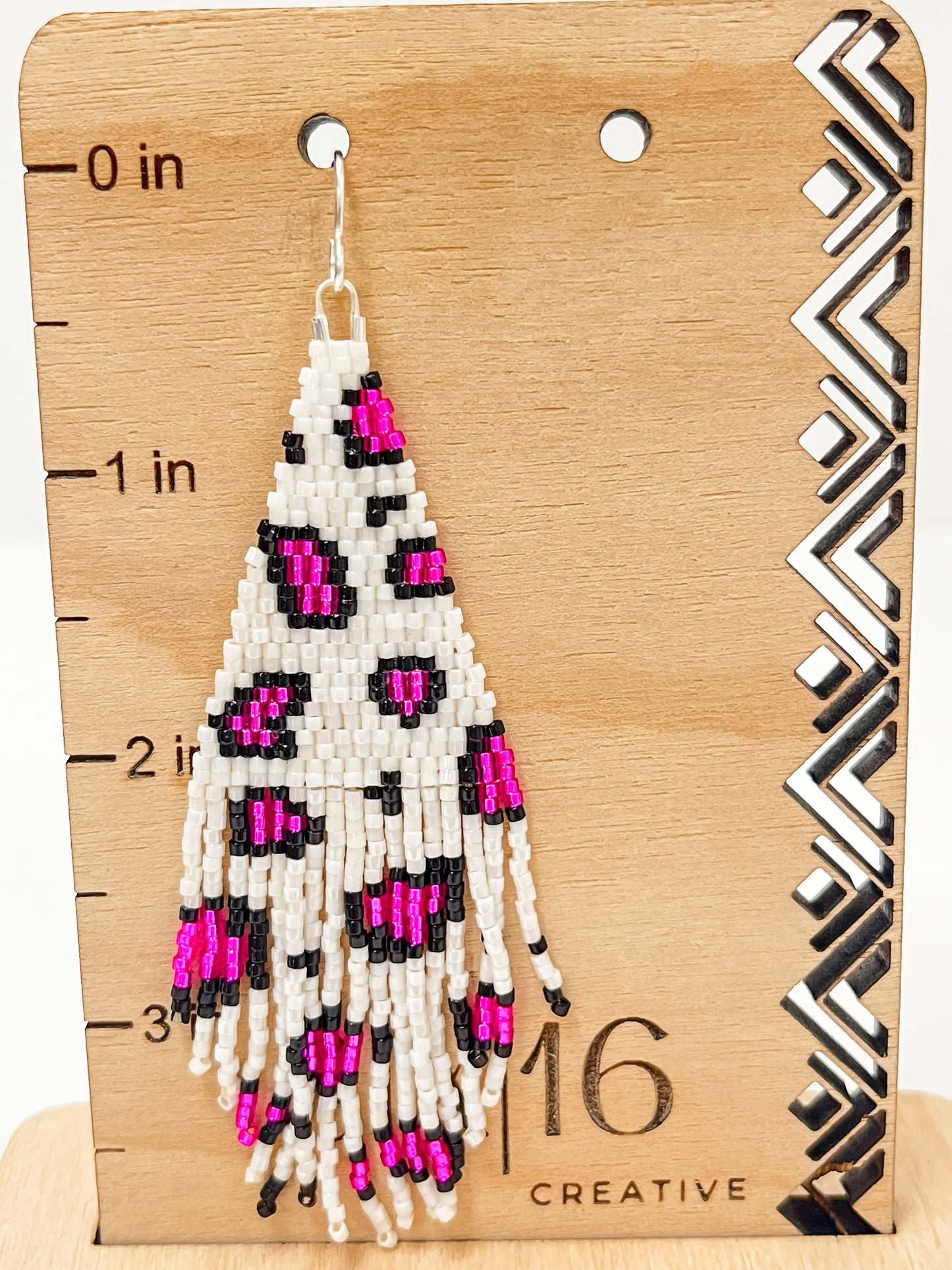 Hot Pink Leopard Beaded Earrings