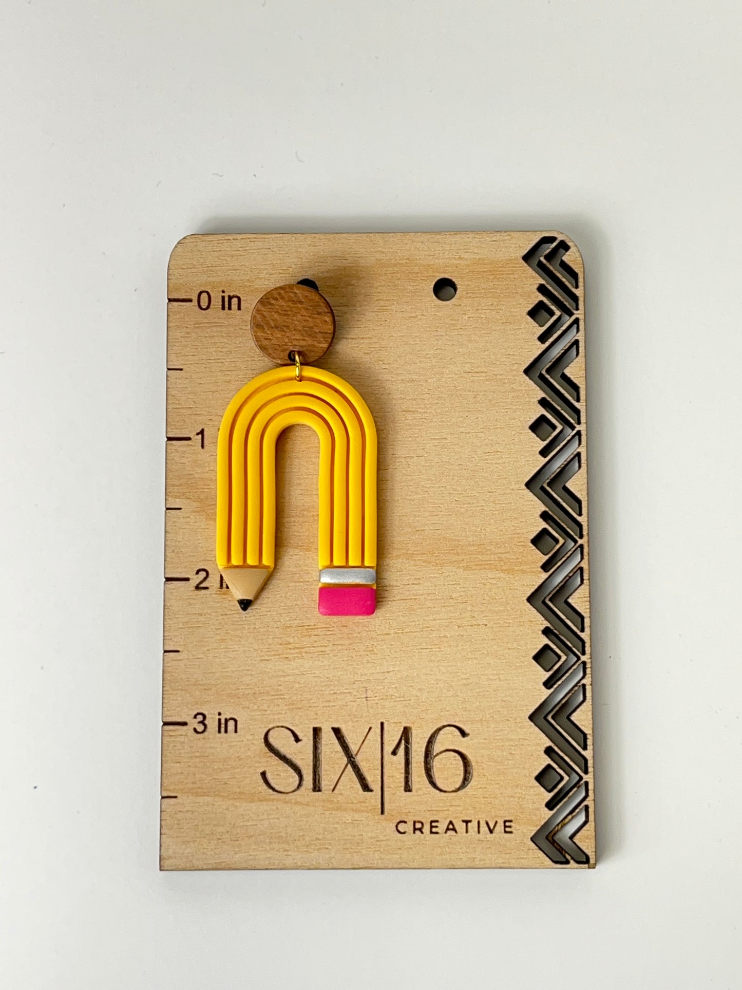 Pencil Arch Clay Earrings