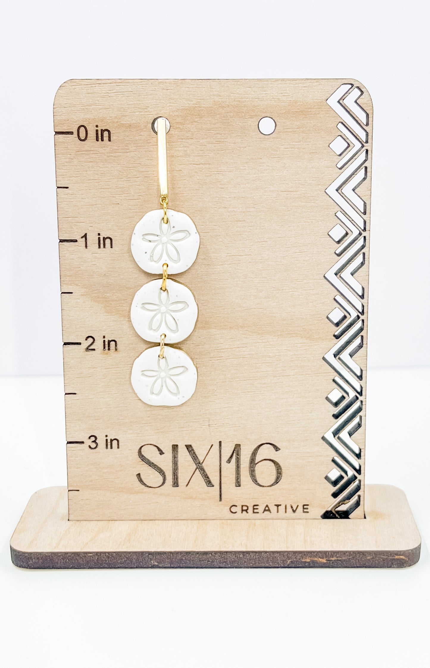 Stacked Sand Dollar Polymer Clay Earrings