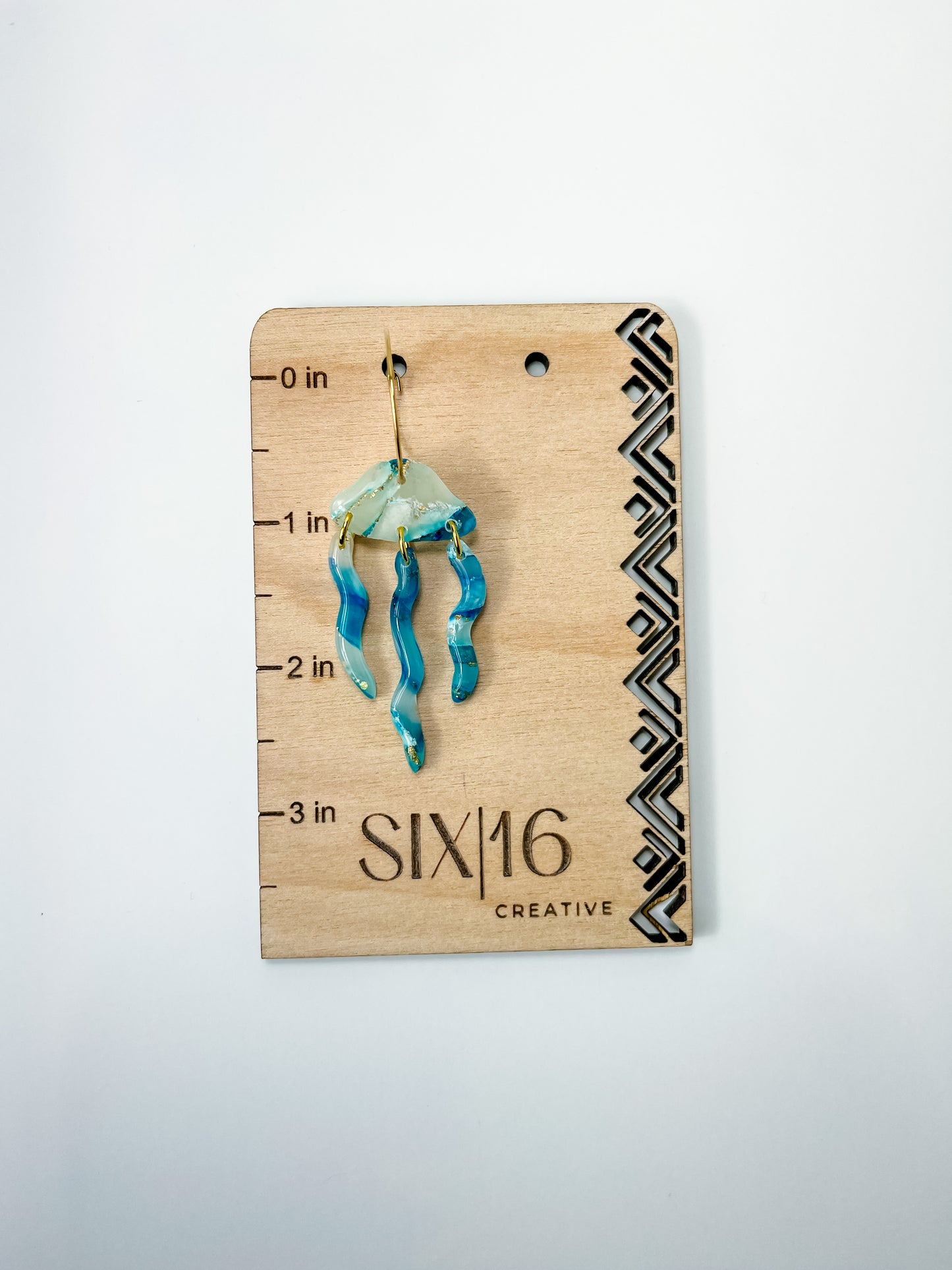 Blue Jellyfish Clay Earrings