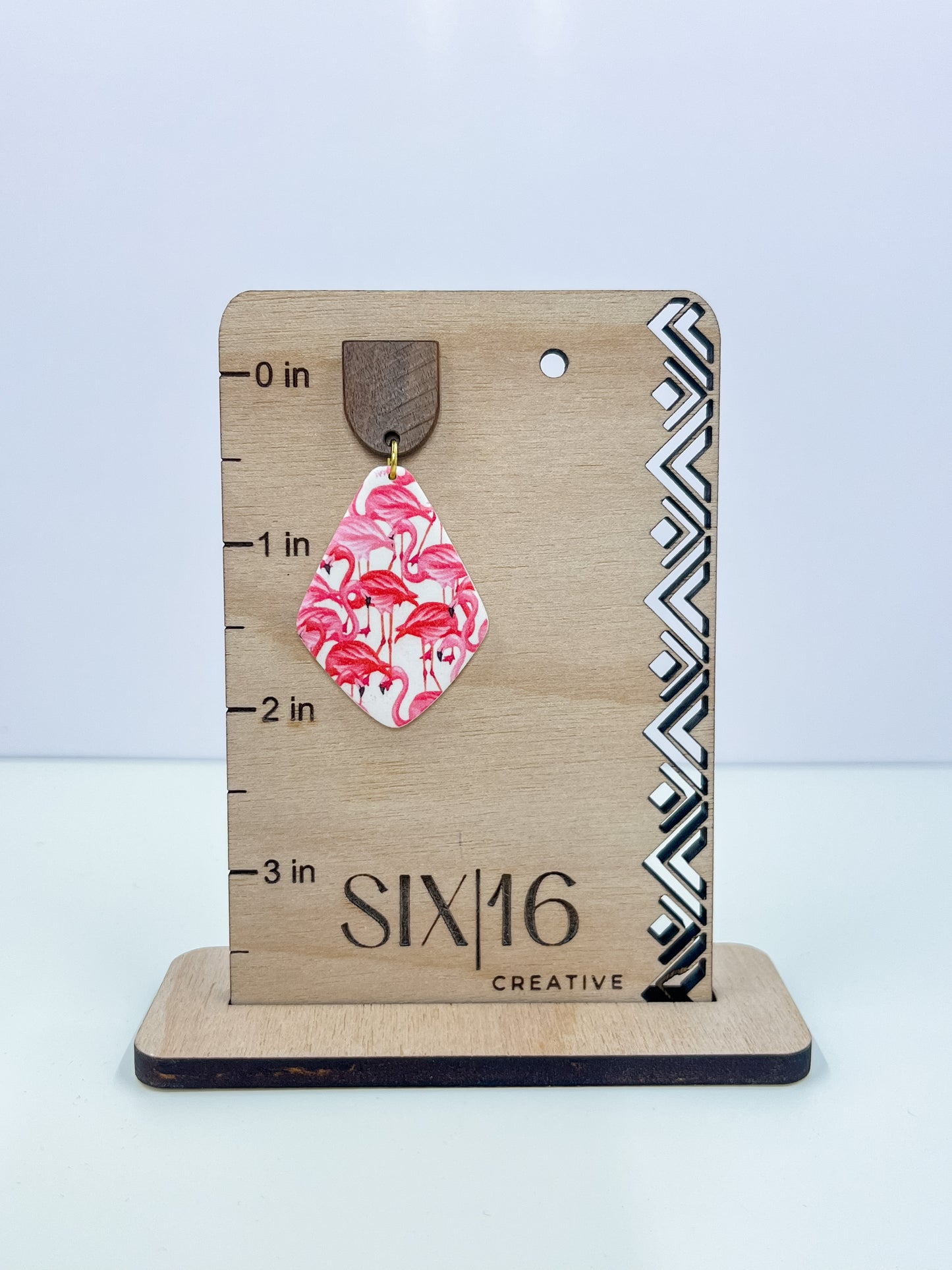 Flamingo Print Polymer Clay Earrings