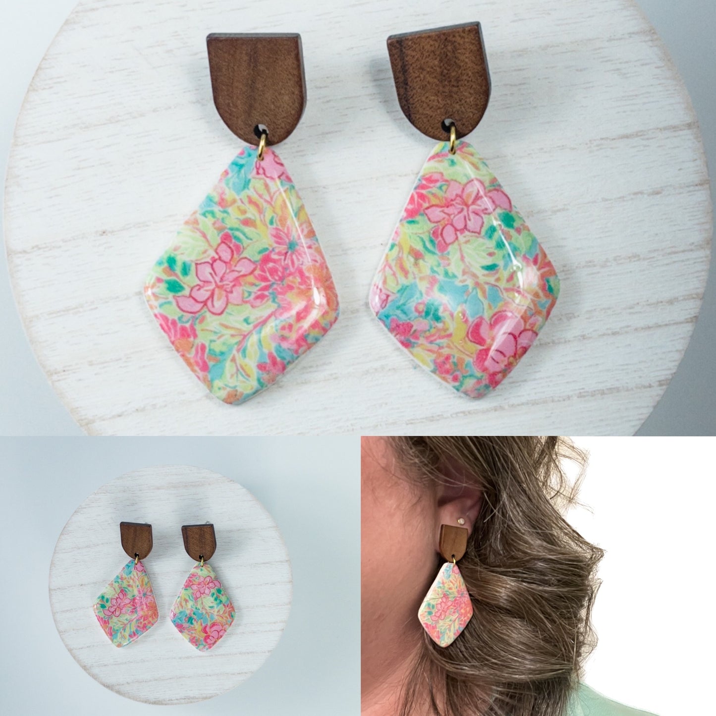 Summer Floral Polymer Clay Earrings