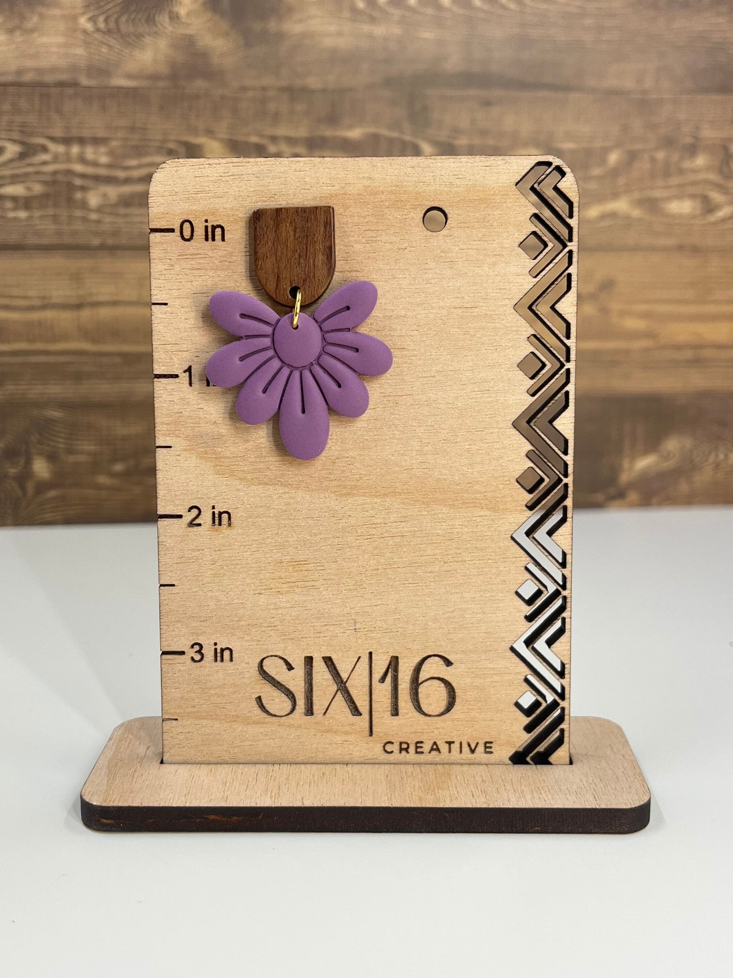 Purple Flower Clay Earrings