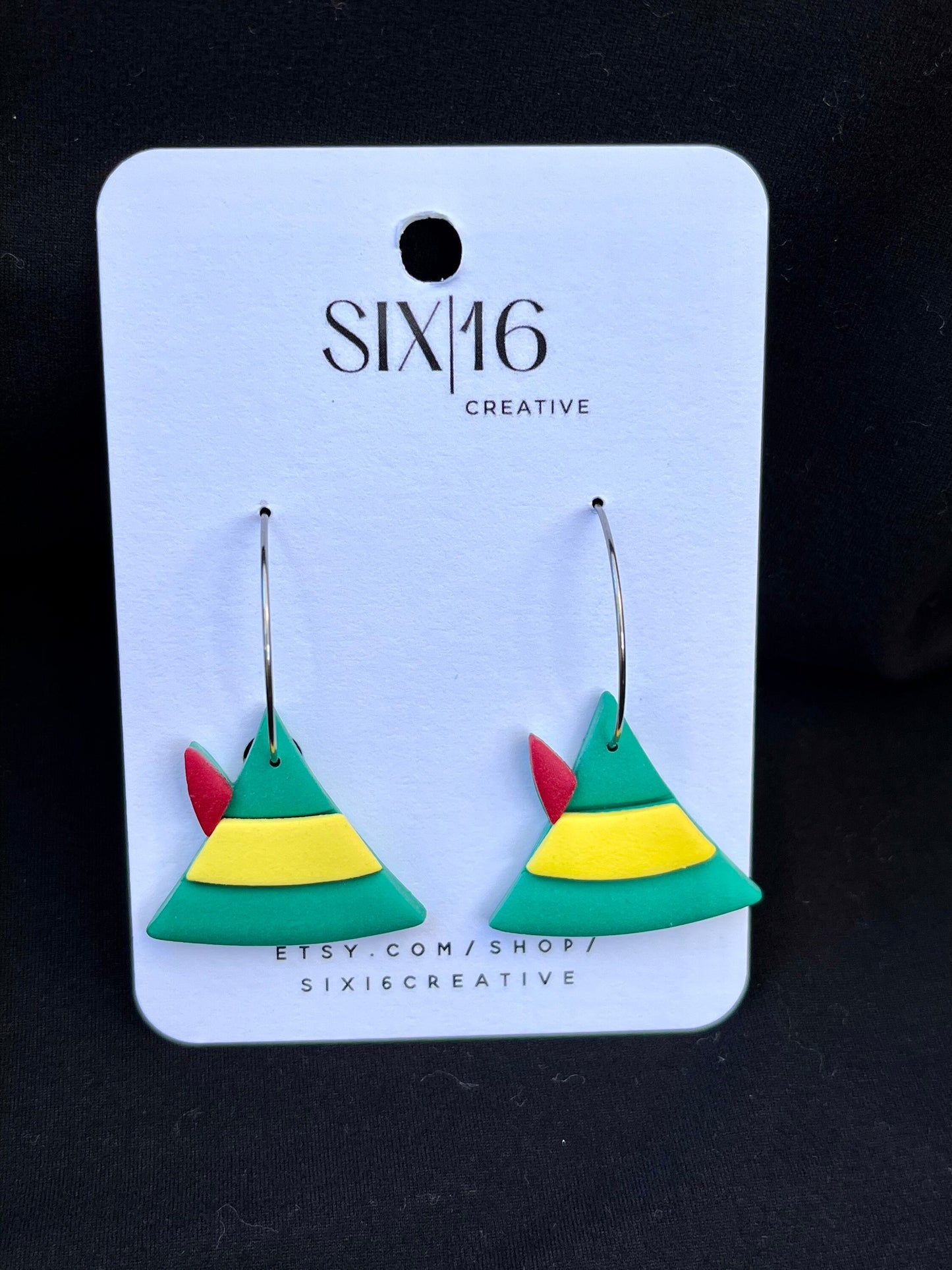 Christmas Elf Hat Polymer Clay Earrings