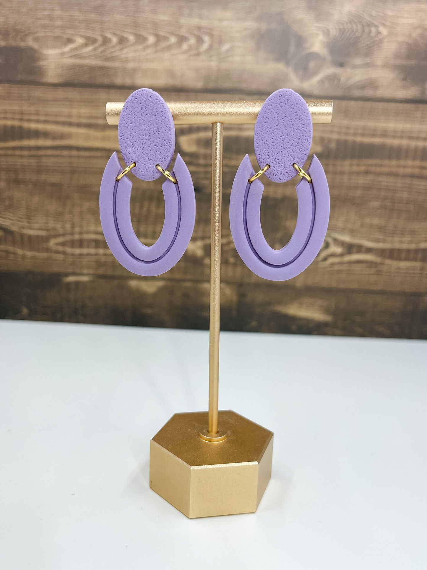 Lavender Clay Earrings