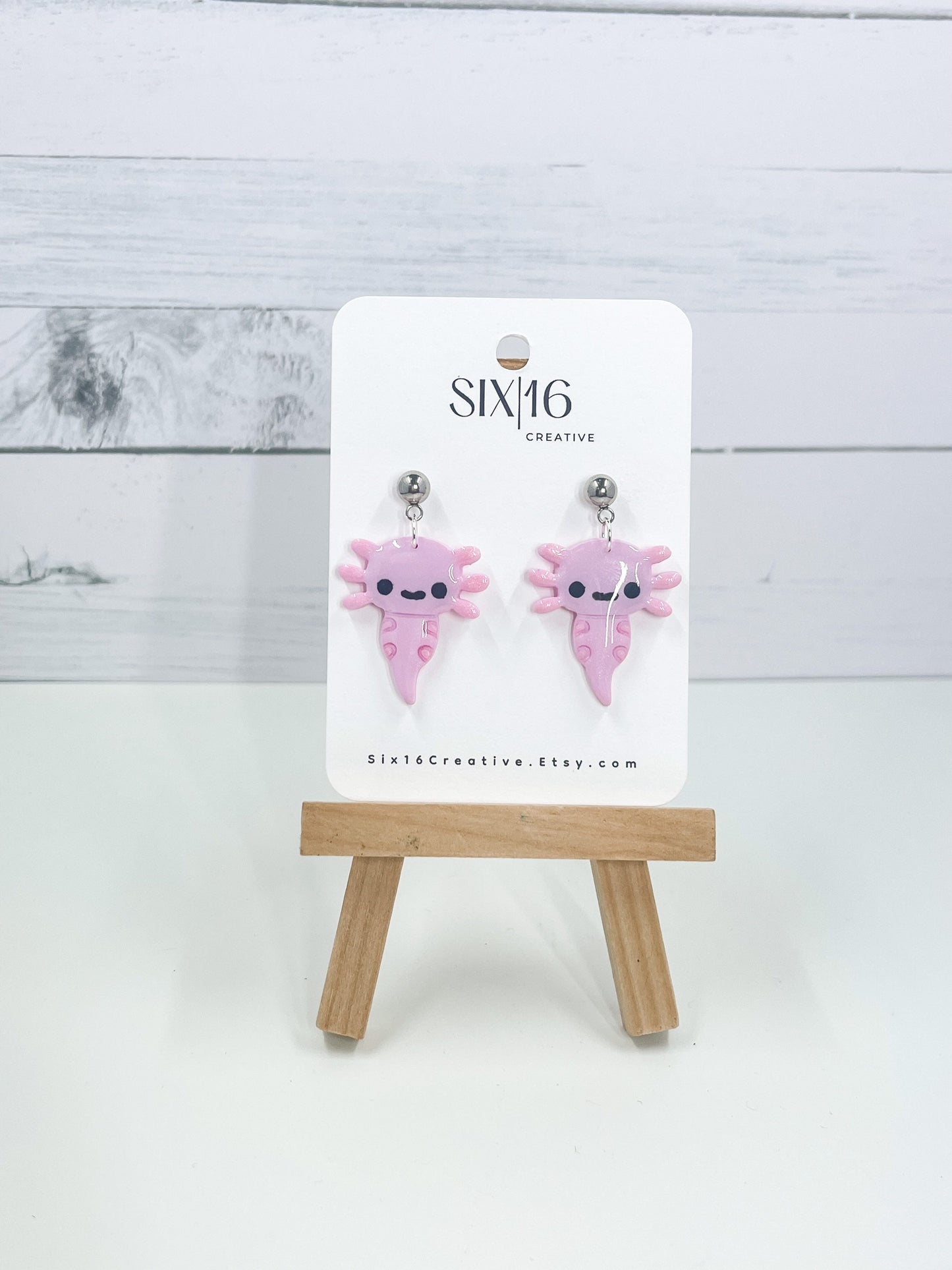 Axolotl Clay Earrings