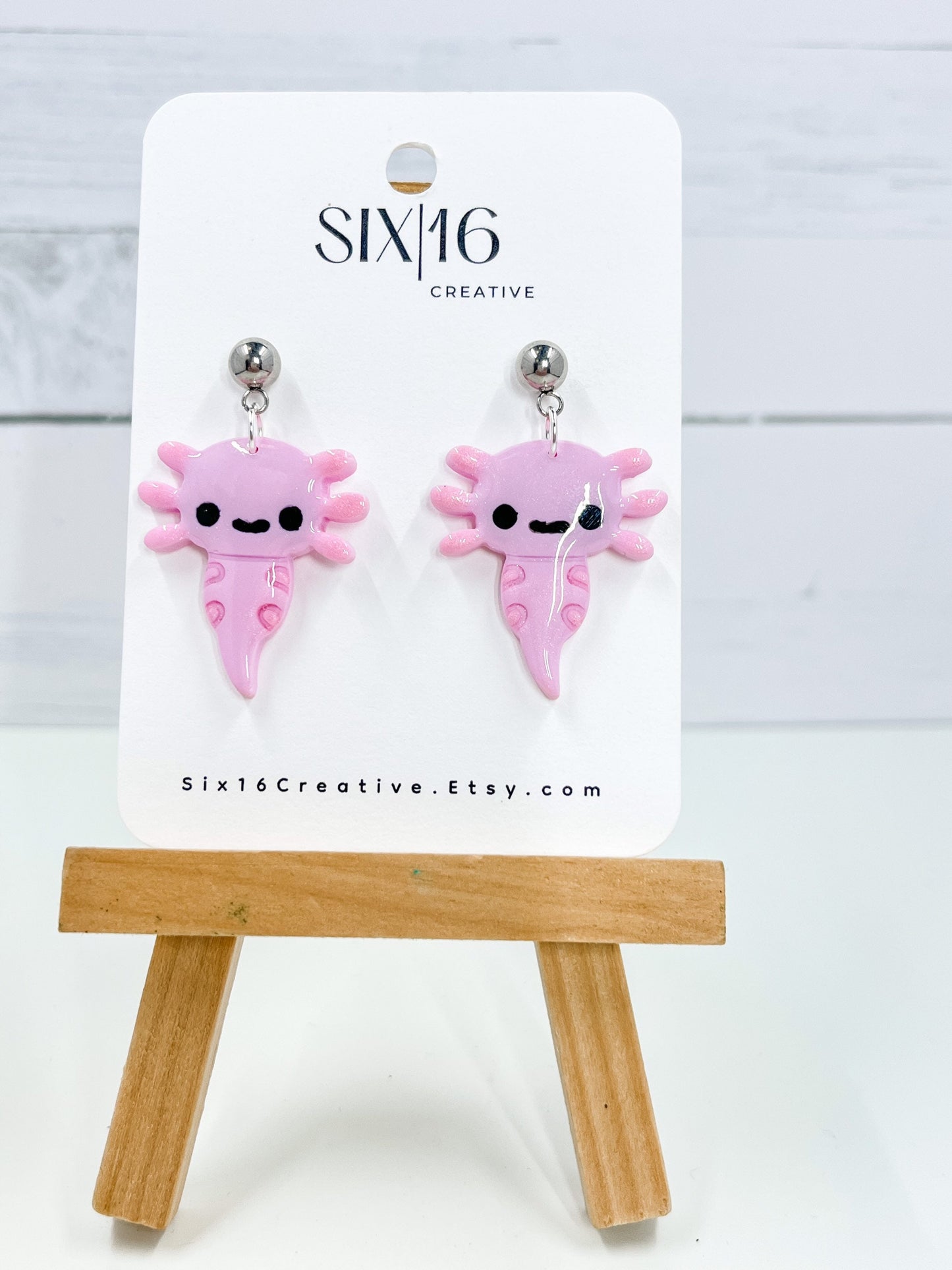 Axolotl Clay Earrings