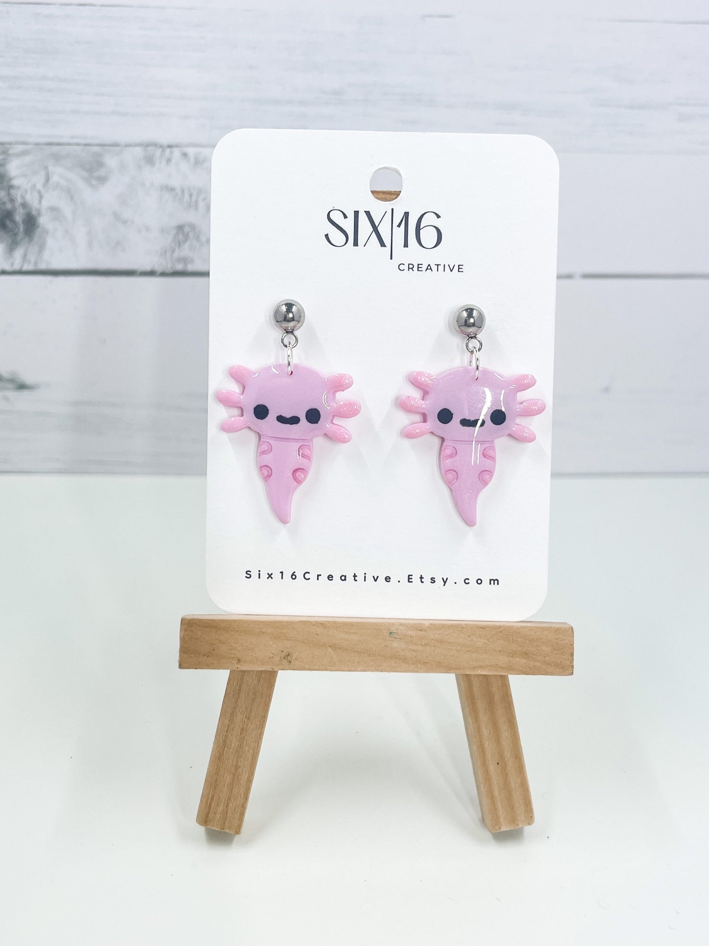 Axolotl Clay Earrings