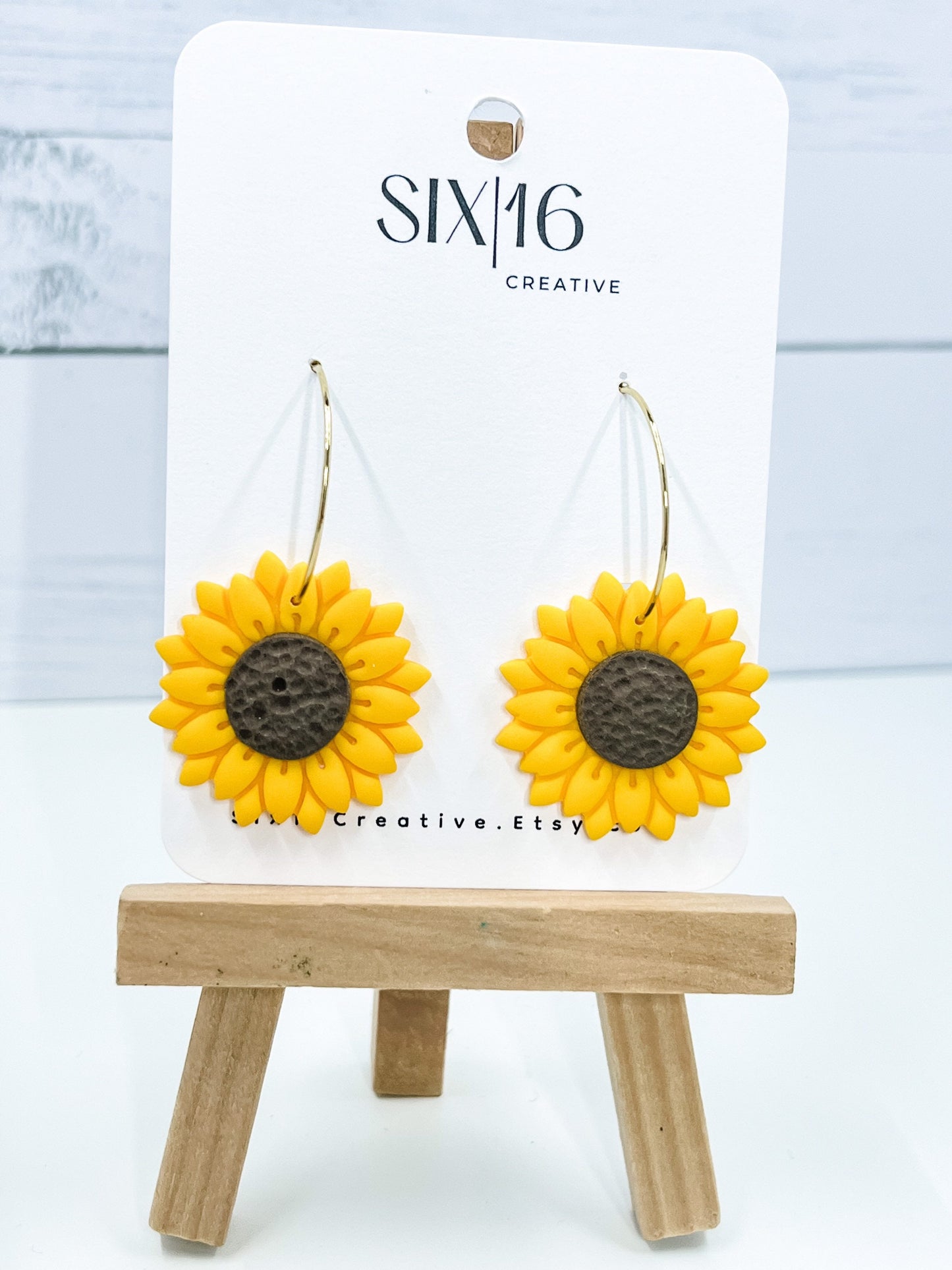 Sunflower Clay Earrings