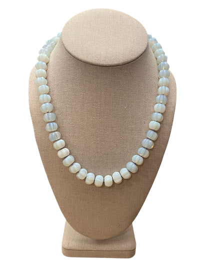 White Opalite Pumpkin Gemstone Necklace