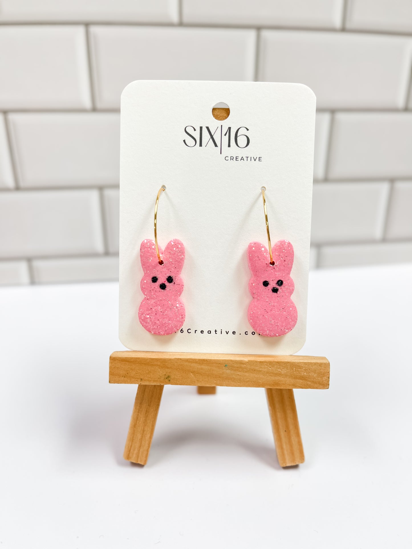 Pink Marshmallow Bunny Earrings