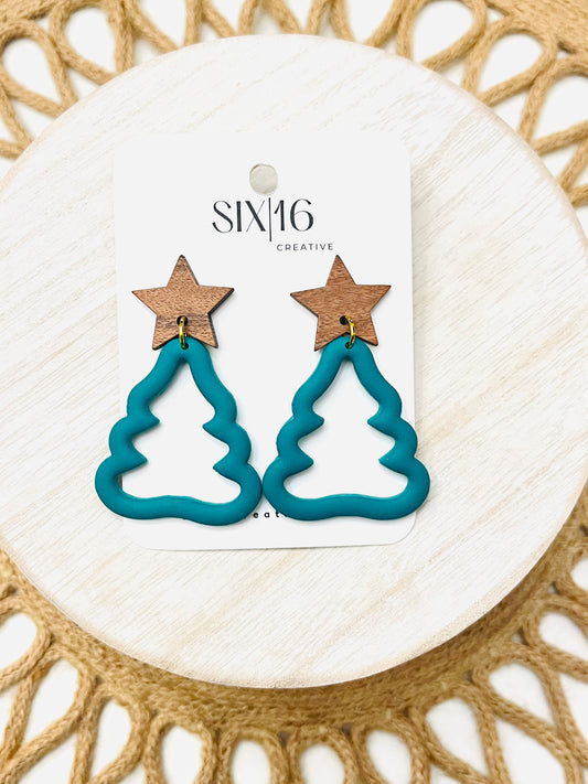 Christmas Tree Polymer Clay Earrings
