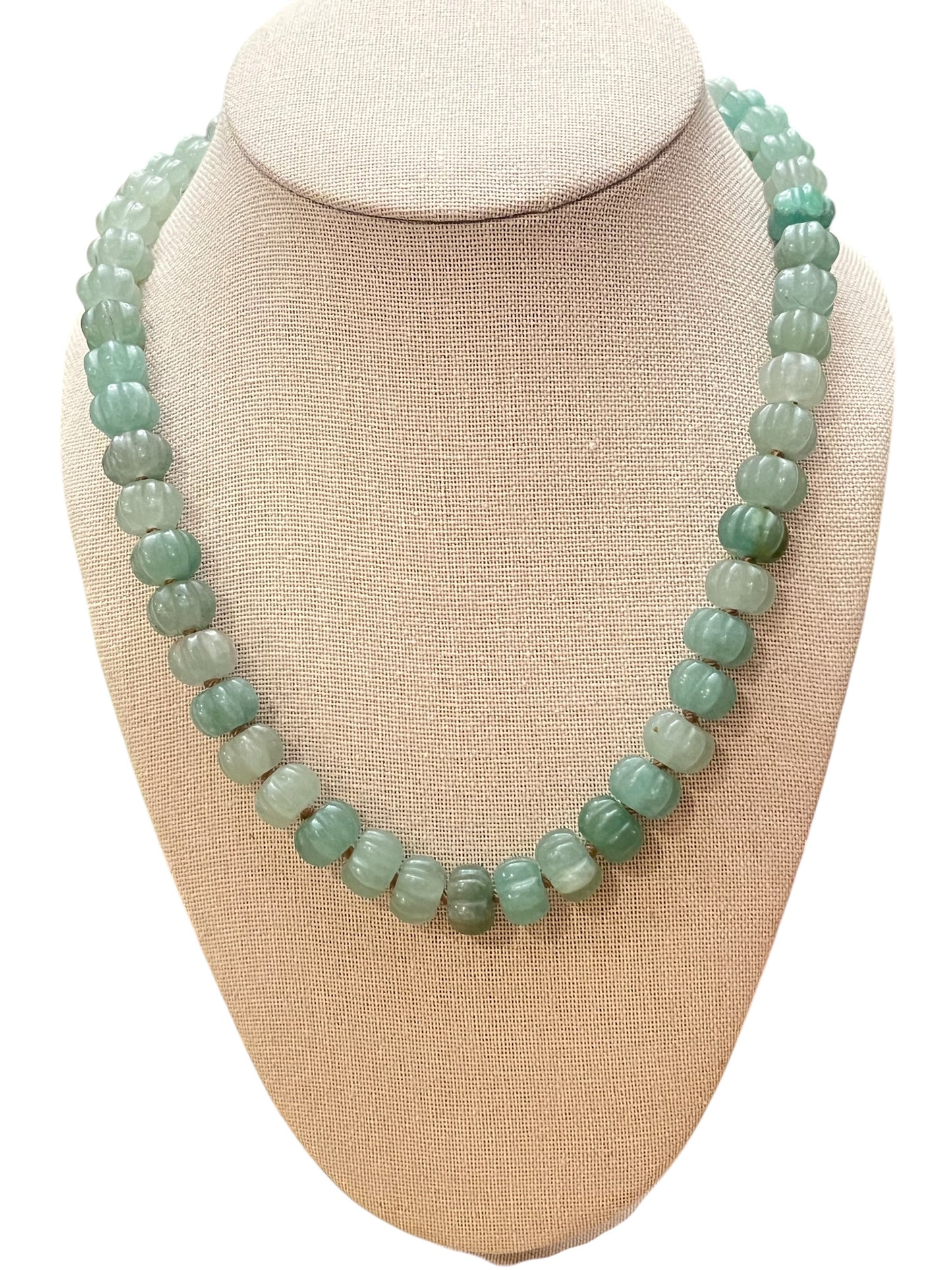 Green Aventurine Pumpkin Gemstone Necklace