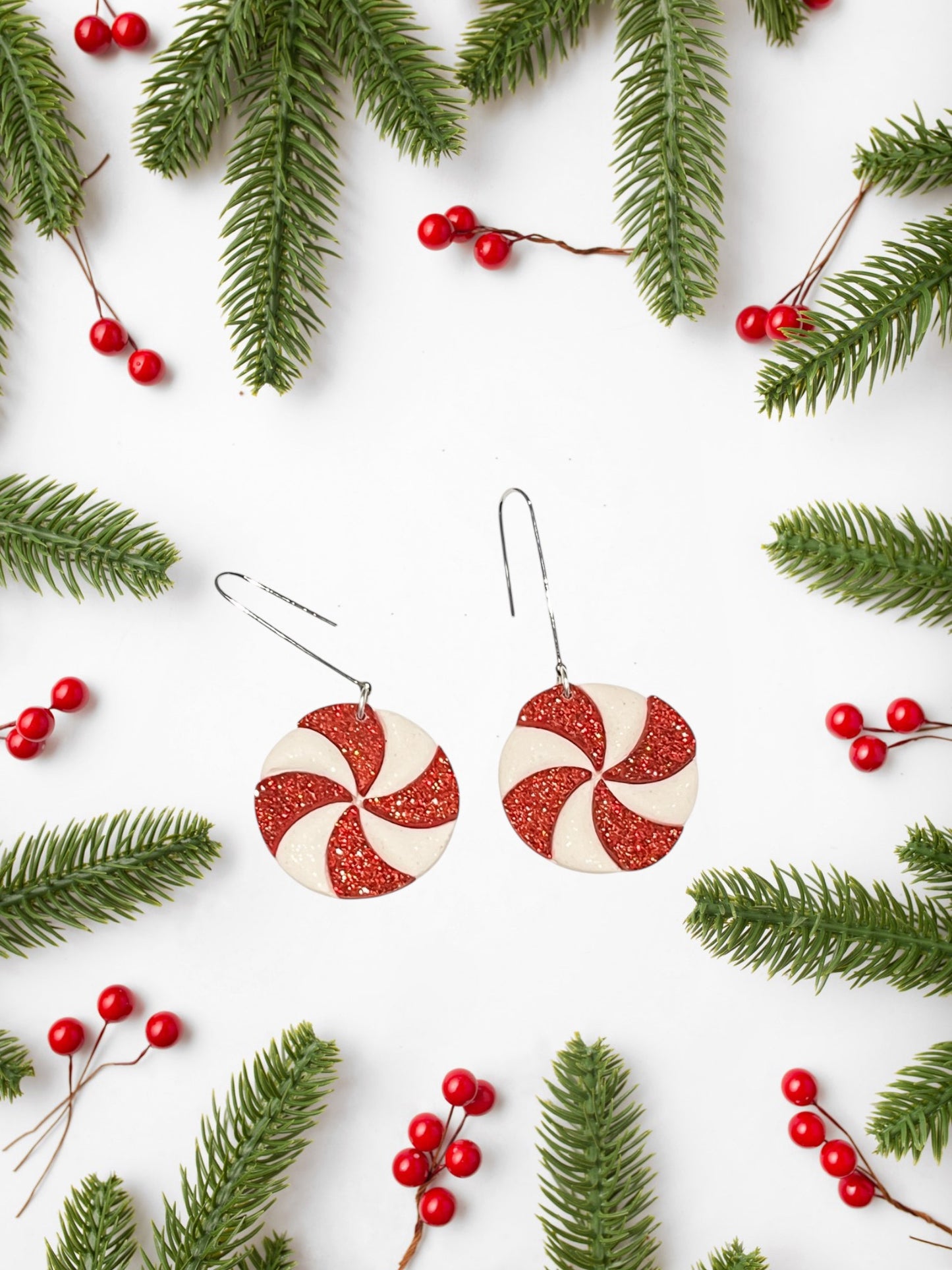 Peppermint Polymer Clay Earrings