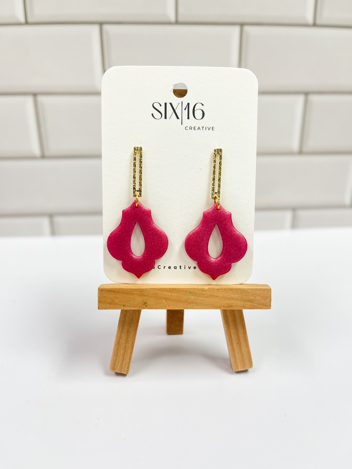 Shimmer Pink Clay Earrings