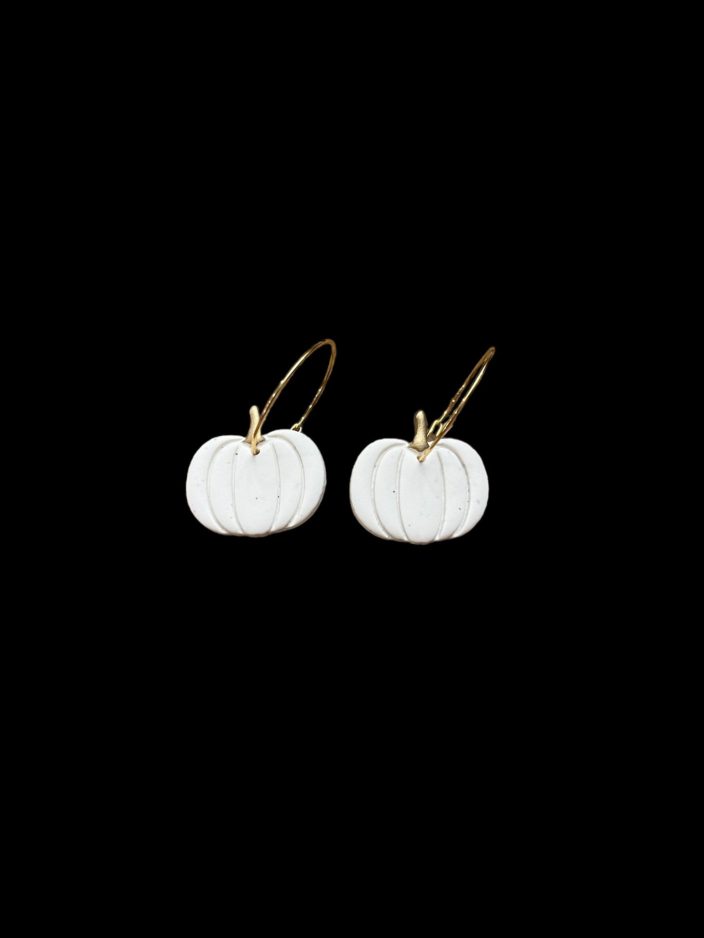 White Pumpkin Clay Earrings