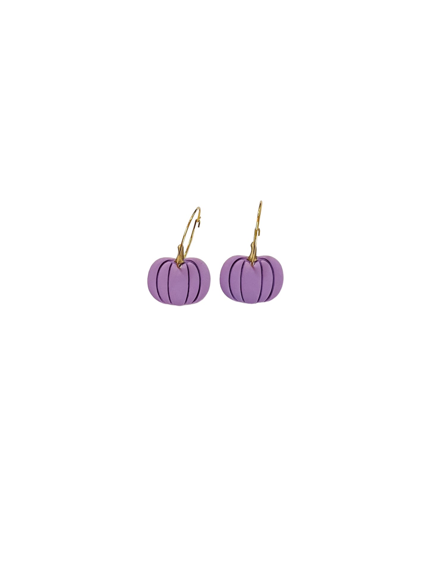 Purple Pumpkin Clay Earrings