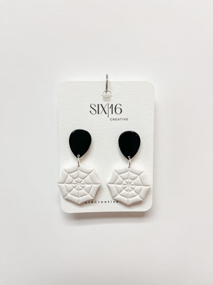 Spider Web Clay Earrings