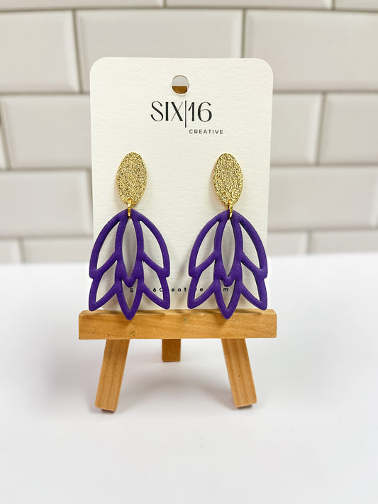 Purple Clay Earrings