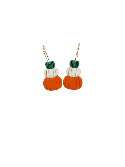 Pumpkin Trio Clay Earrings