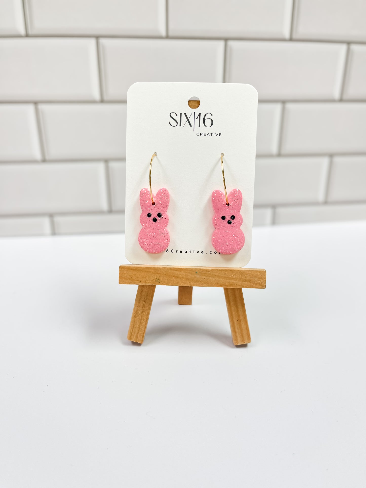 Pink Marshmallow Bunny Earrings