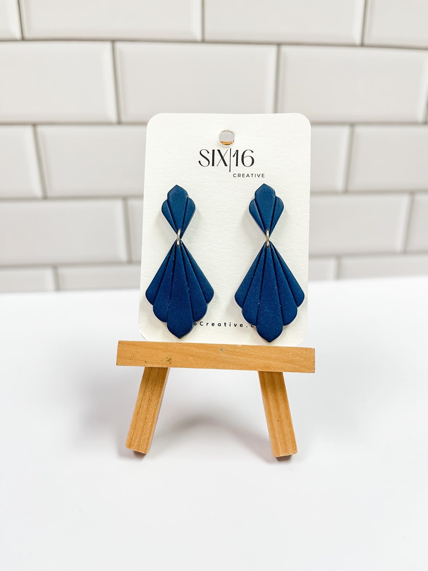 Navy 2 Piece Polymer Clay Earrings