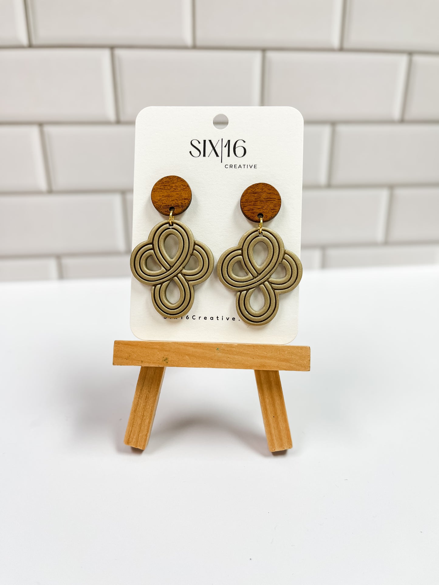 Gold Cross Polymer Clay Earrings