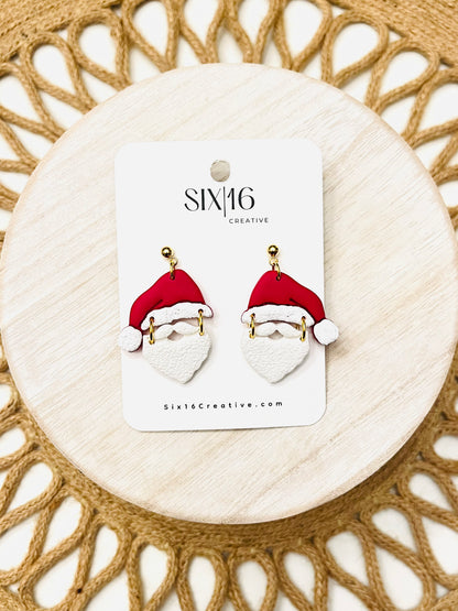 Santa Polymer Clay Earrings